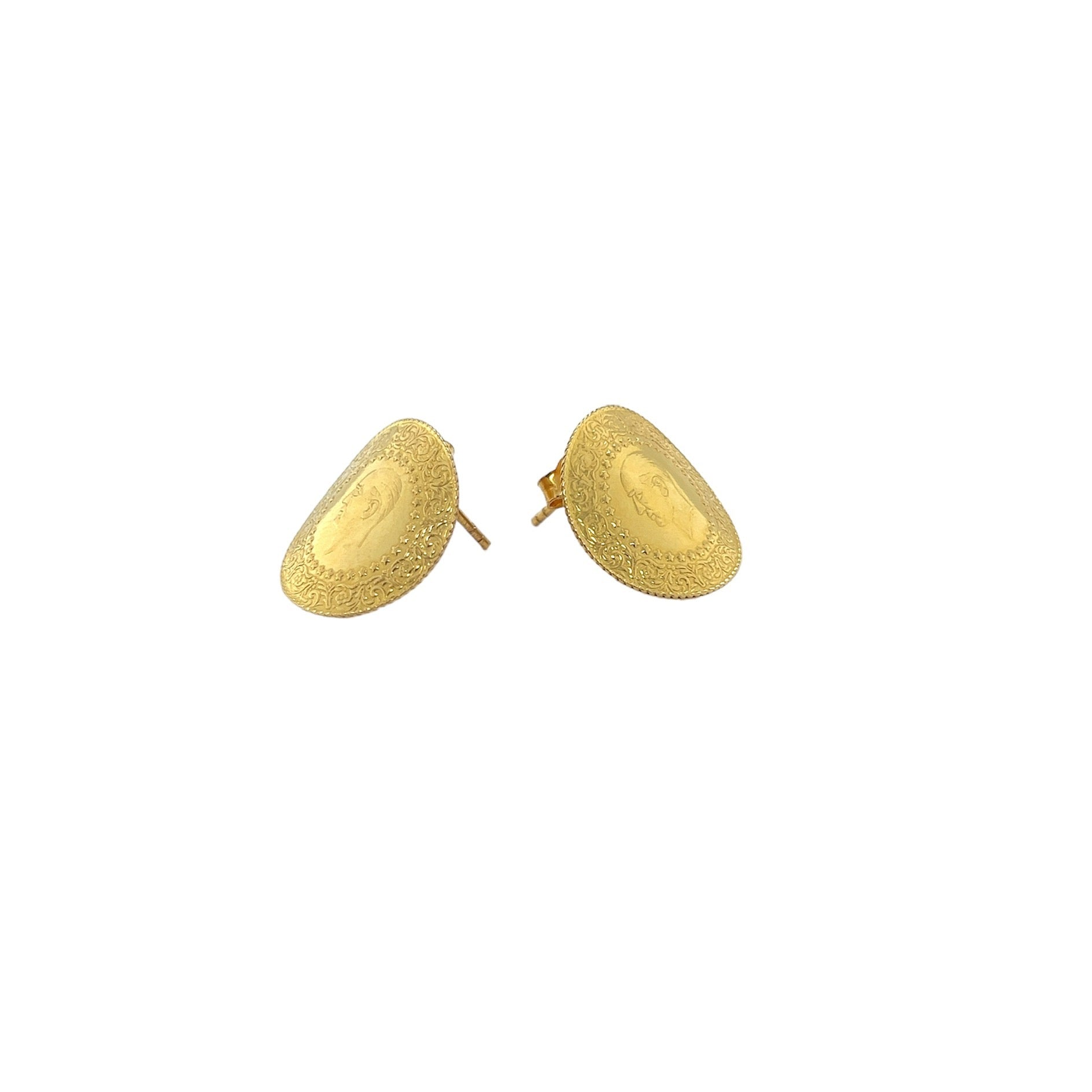 Ohrstecker „Münze“ 22 Karat Gelbgold