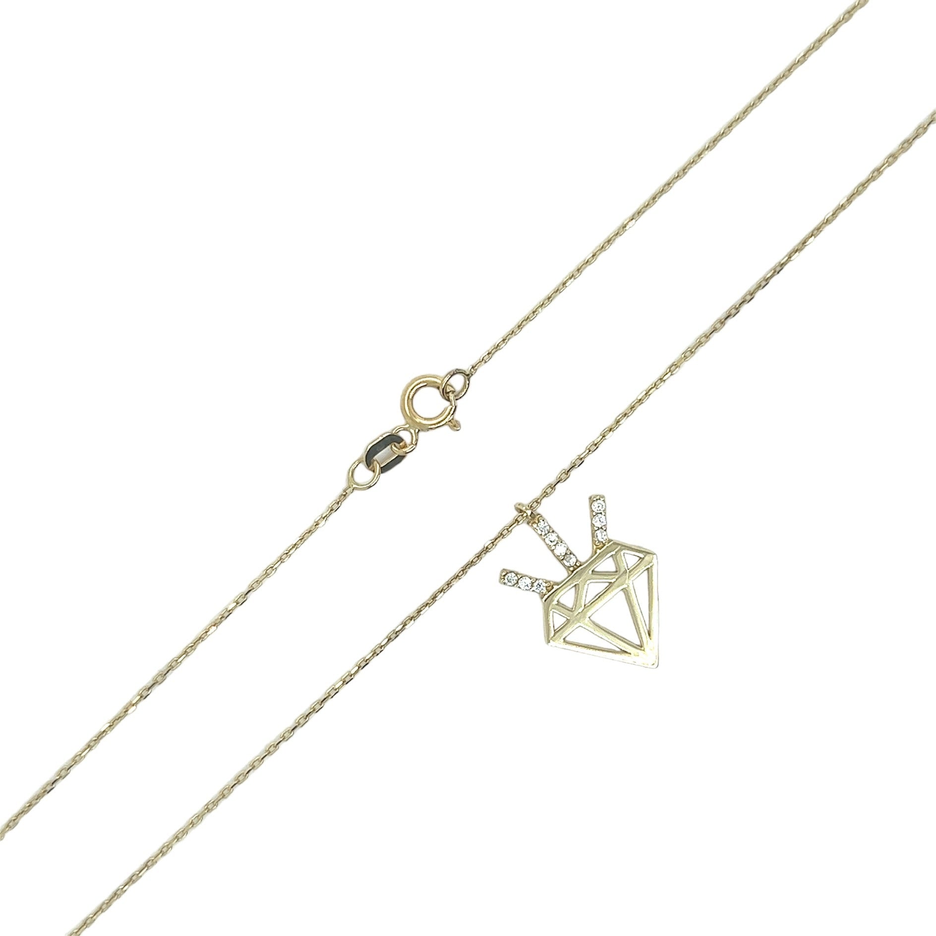Kollier „Diamant“ Anhänger 14 Karat Gelbgold