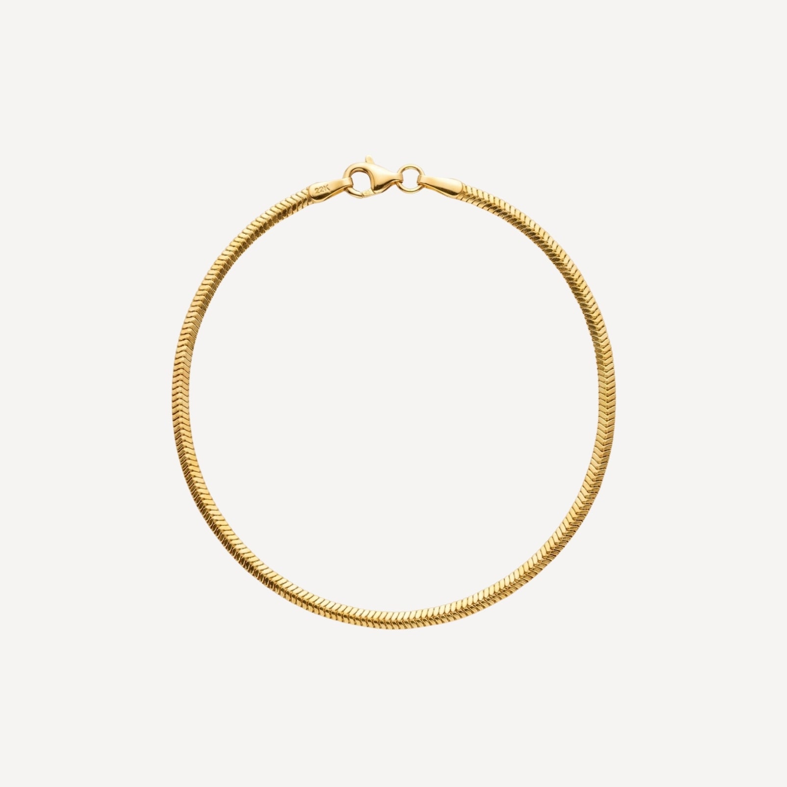 Armband 4001 „Fischgräte“ Dünn 22 Karat