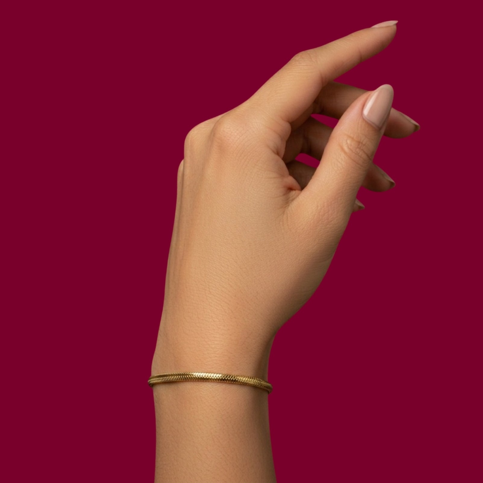 Armband 4001 „Fischgräte“ Dünn 22 Karat