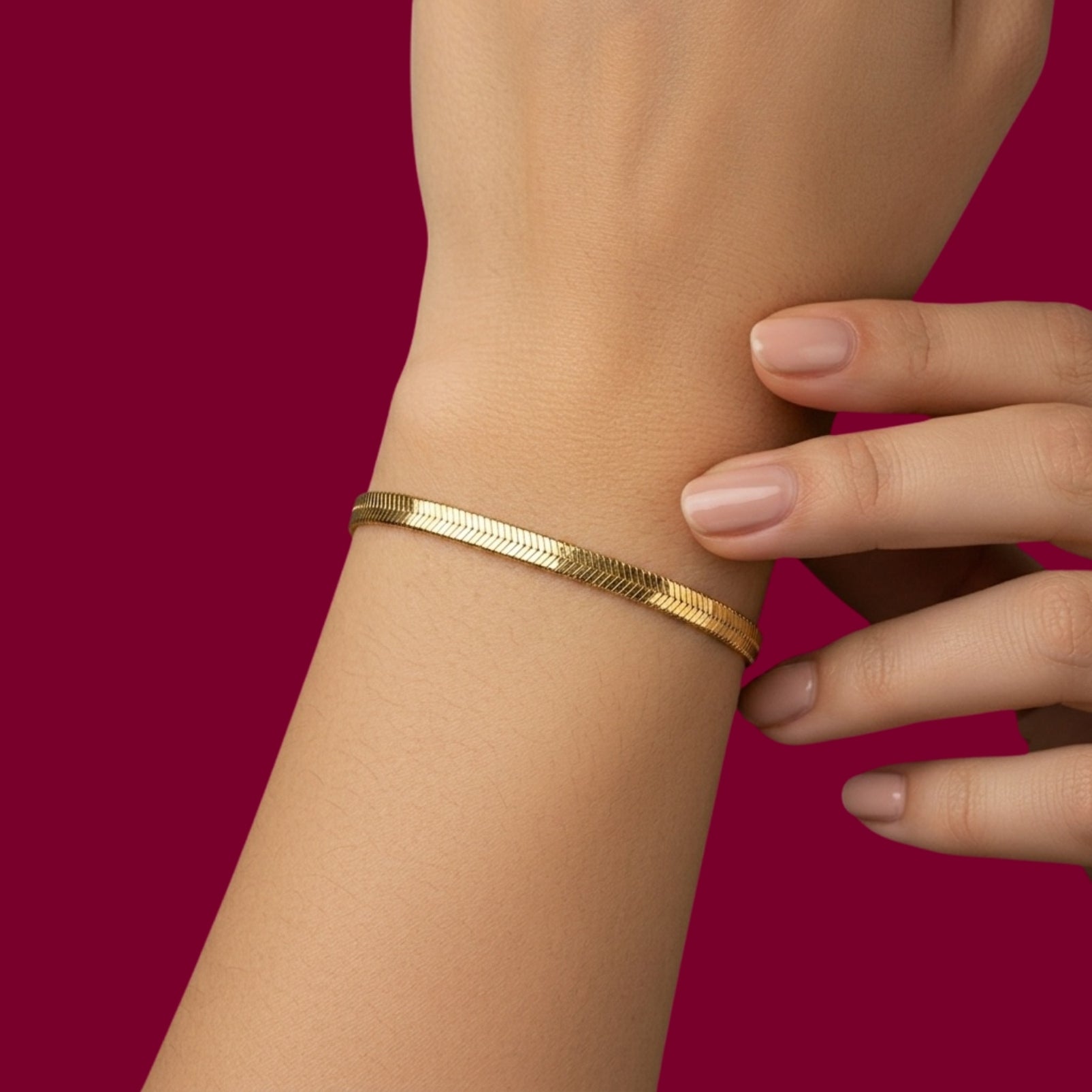 Armband 4003 „Fischgräte“ Dick 22 Karat