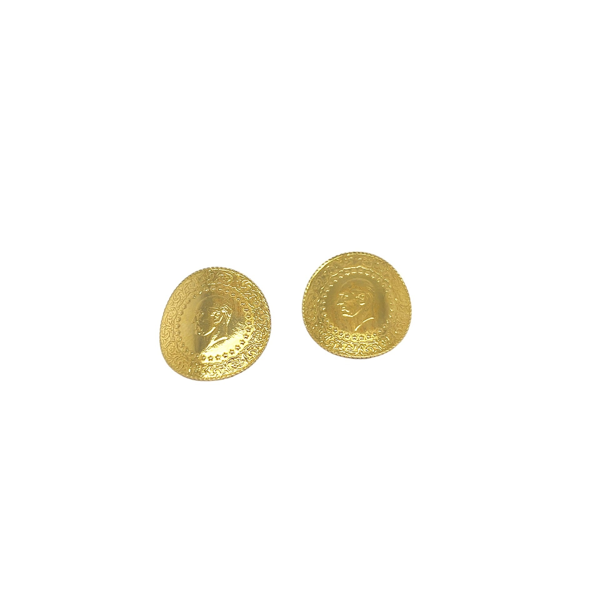 Ohrstecker „Münze“ 22 Karat Gelbgold