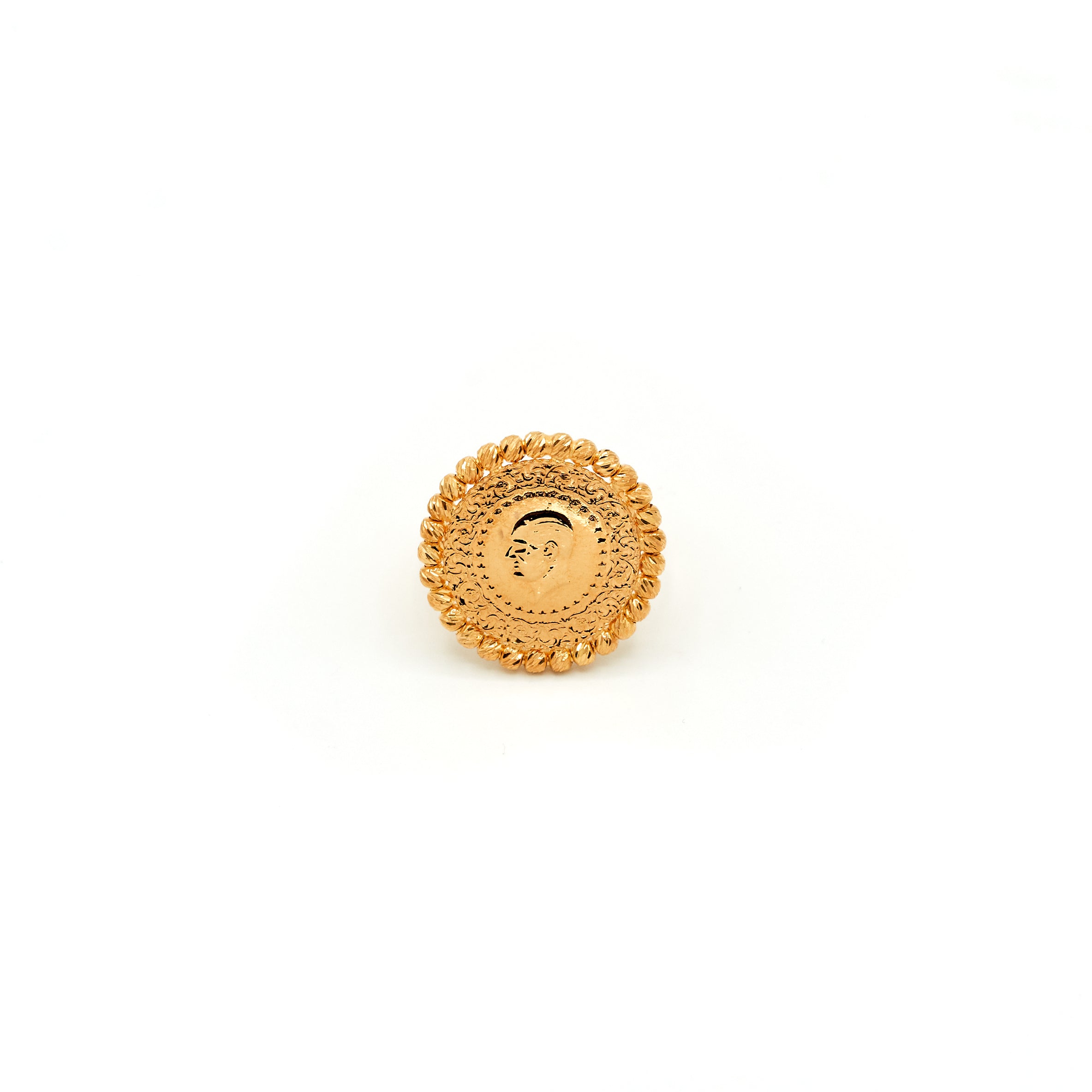 Damenring Cumhuriyet Münze im Dorika Stil 916 Gelbgold